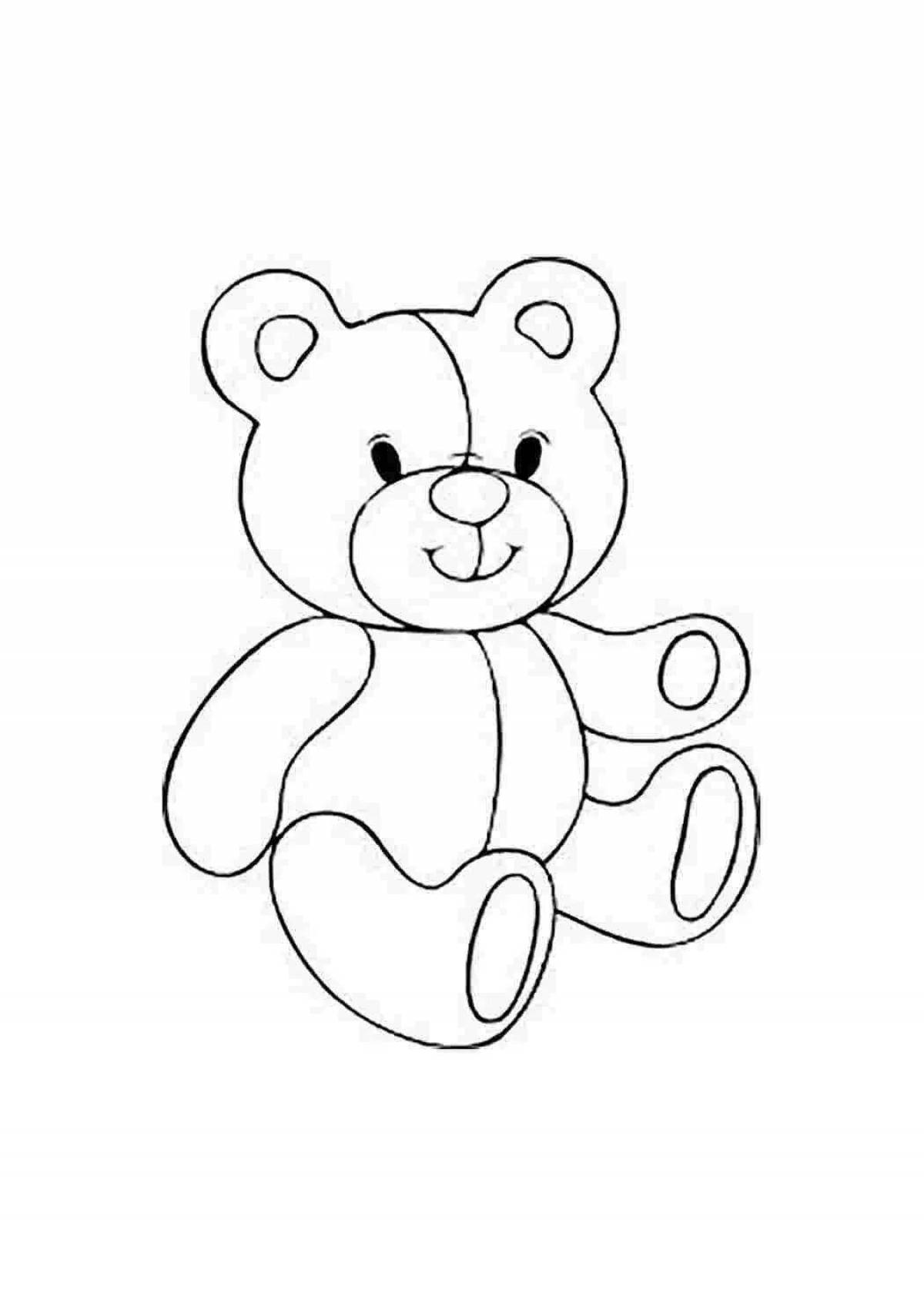 Coloring book joyful teddy bear