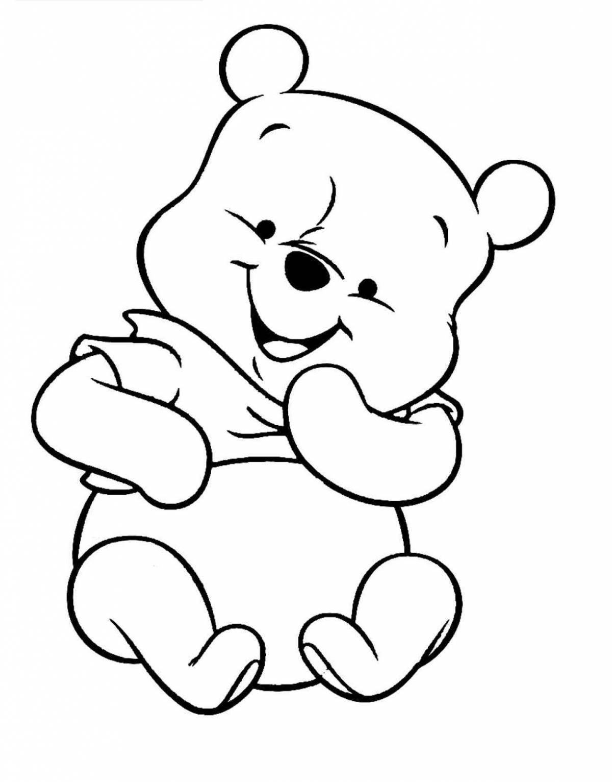 Coloring book funny teddy bear