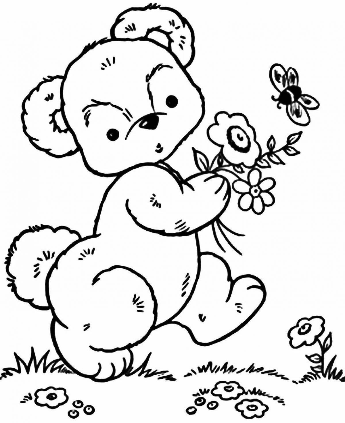 Cute teddy bear coloring book