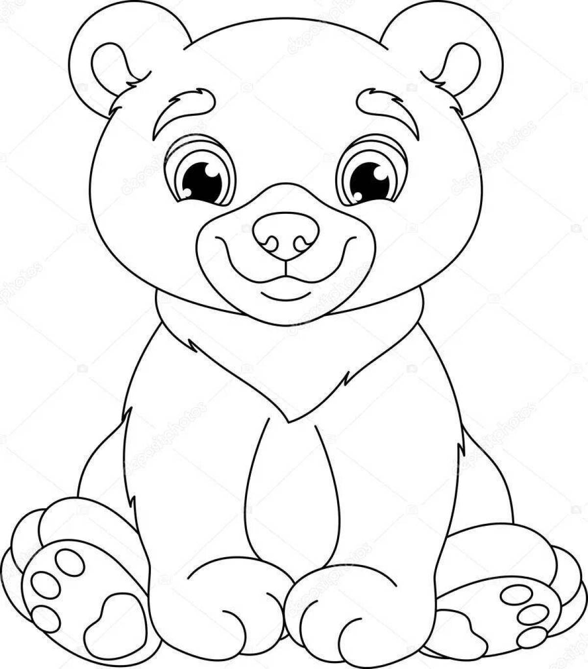 Coloring game frolicking teddy bear