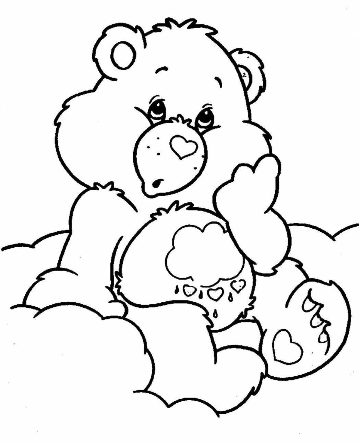 Colorful bear coloring page