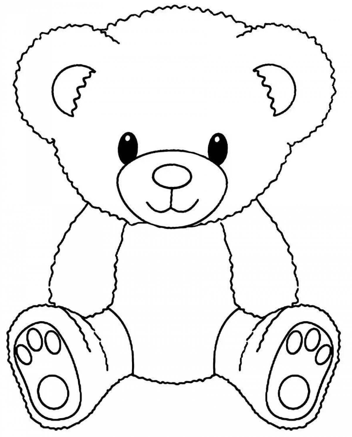 Coloring page of a sociable bear cub