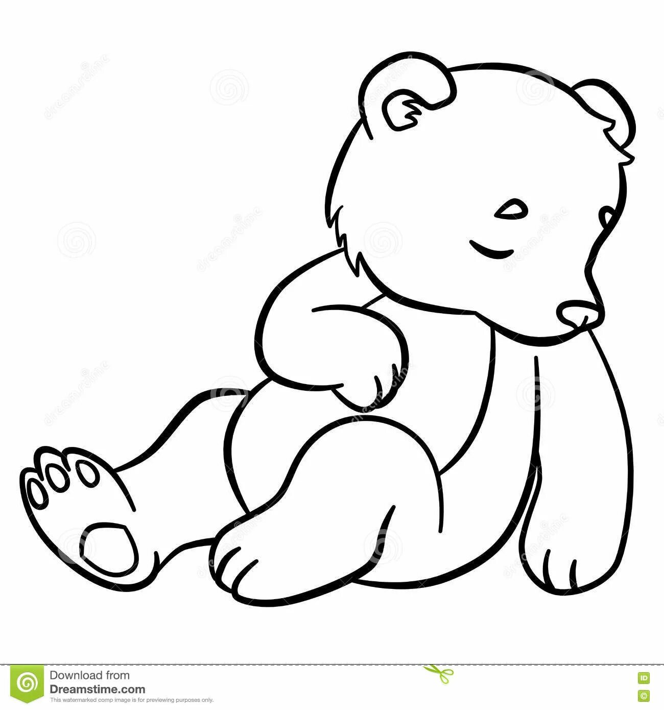 Coloring inquisitive teddy bear