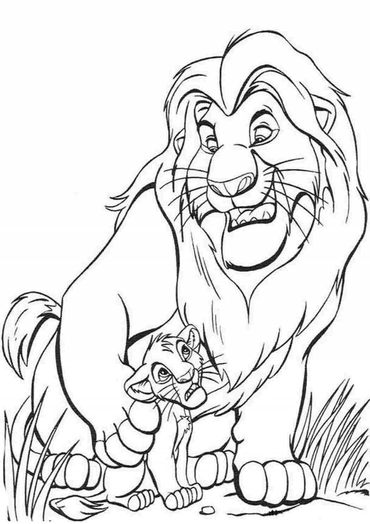 Junior Simba's adorable coloring page