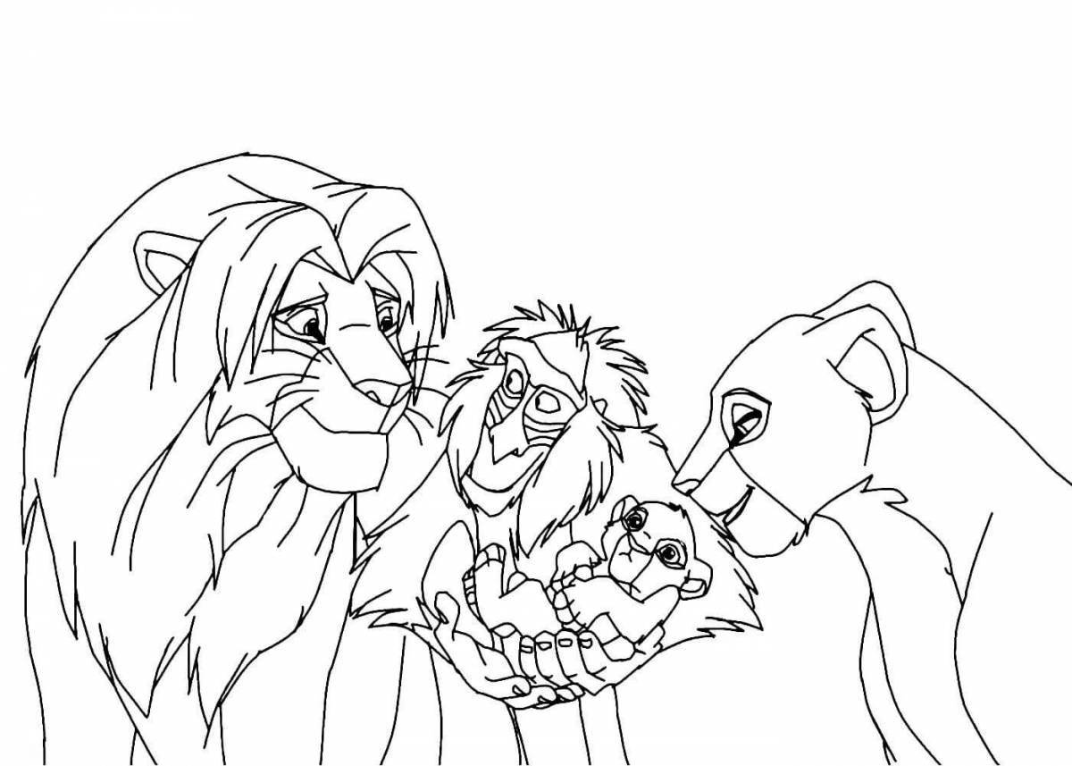 Simba Jr's adorable coloring page