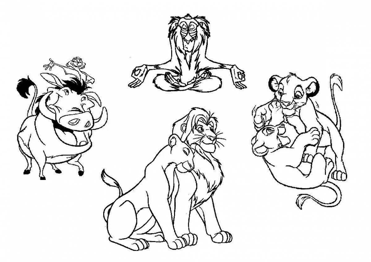 Simba Jr colorful coloring page