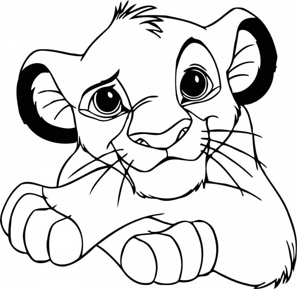 Junior Simba's animated coloring page