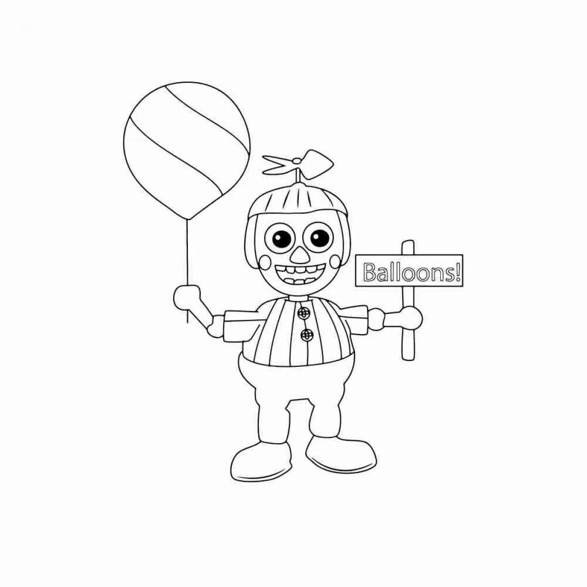Animated balloon fight coloring page