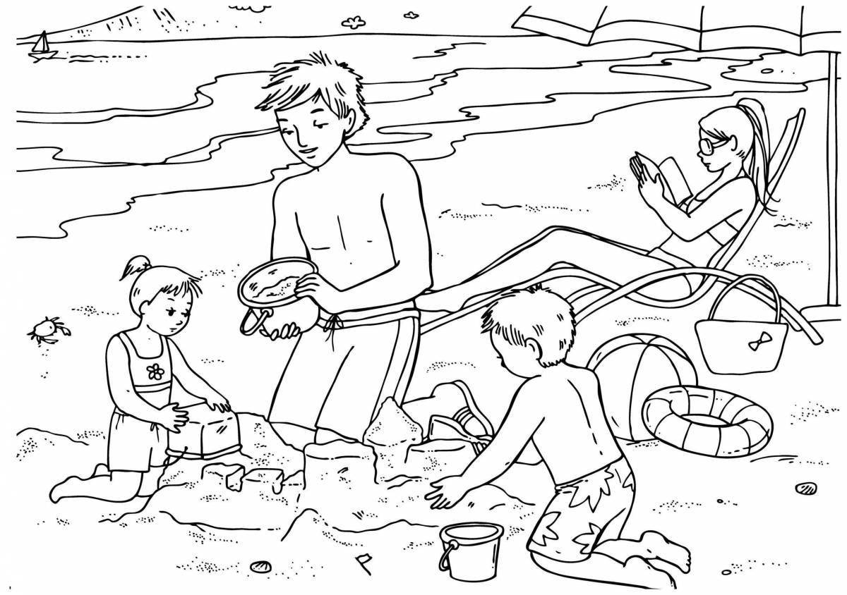 Coloring book dazzling sand game