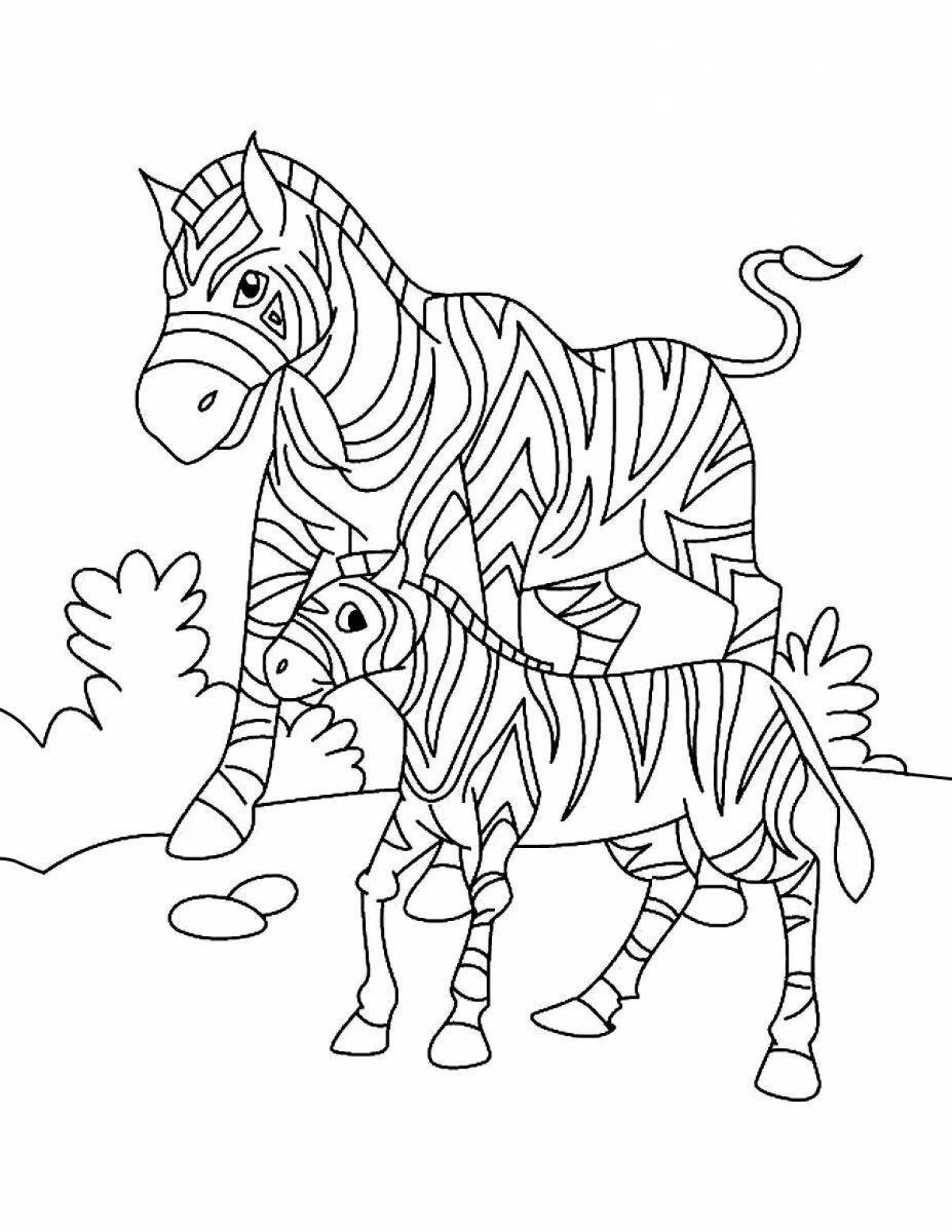 Забавный рисунок зебры