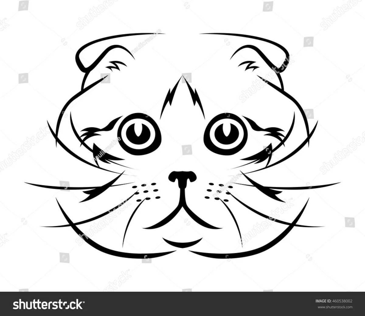 Cunning lop-eared cat coloring page