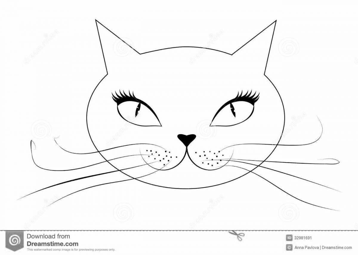 Cute cat coloring page