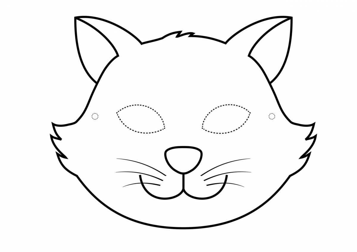 Adorable cat face coloring page