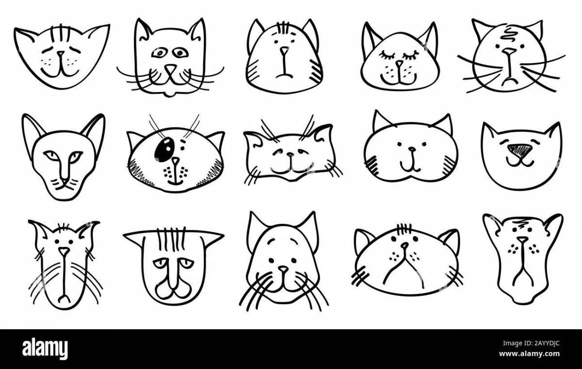 Violent cat face coloring book