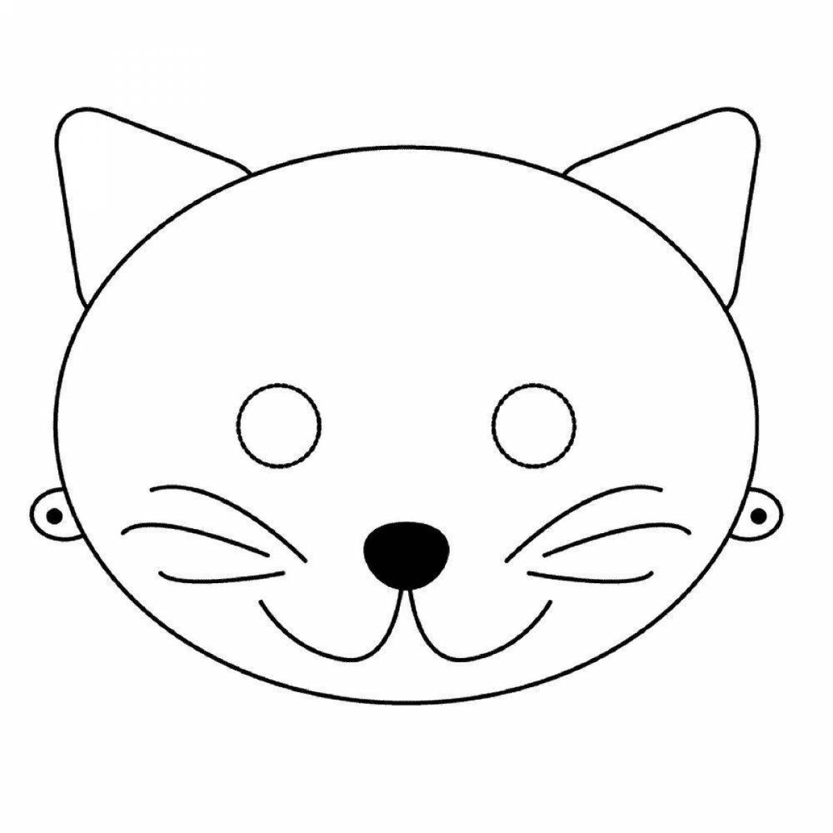 Анимированная страница раскраски мордочки кошки