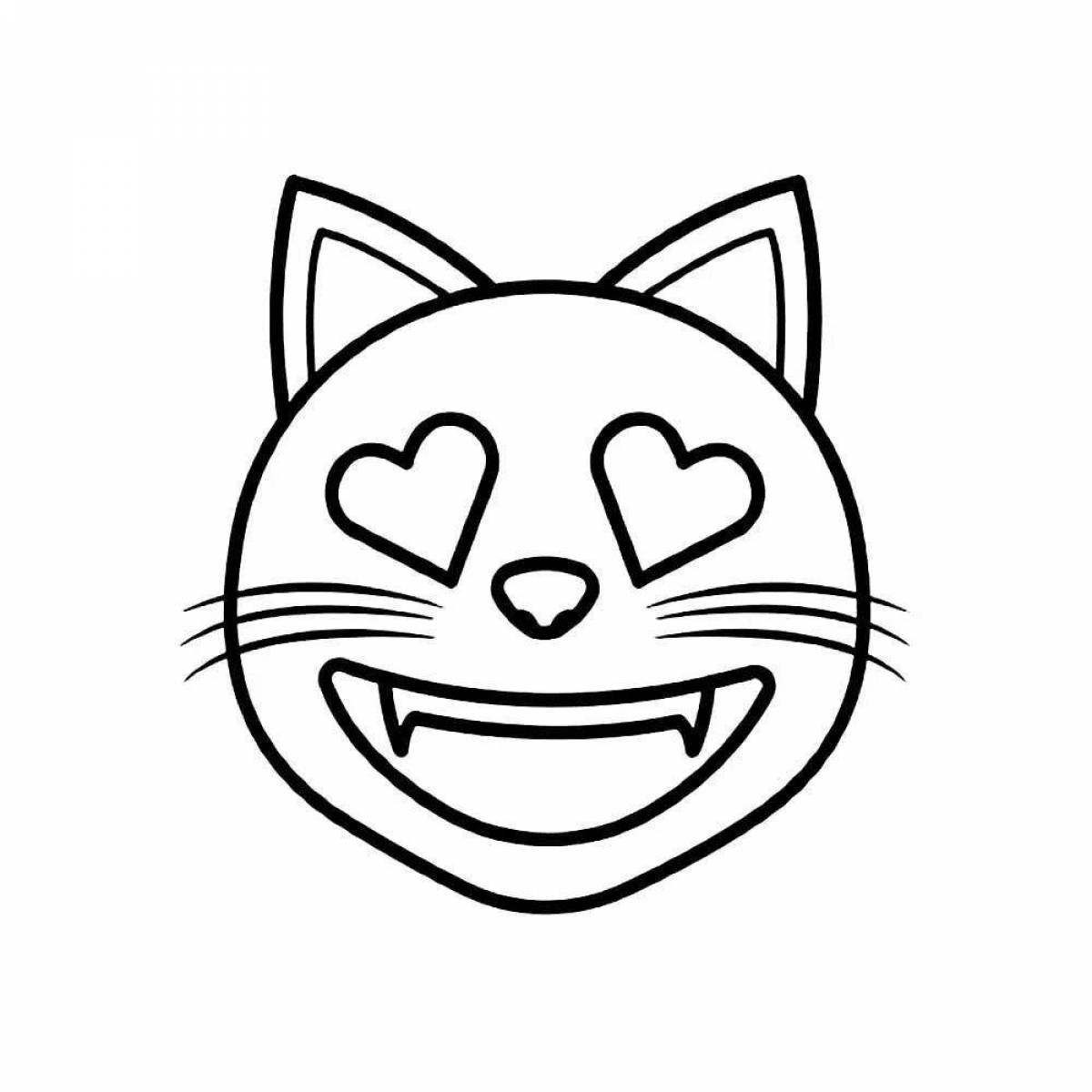 Coloring page adorable cat face