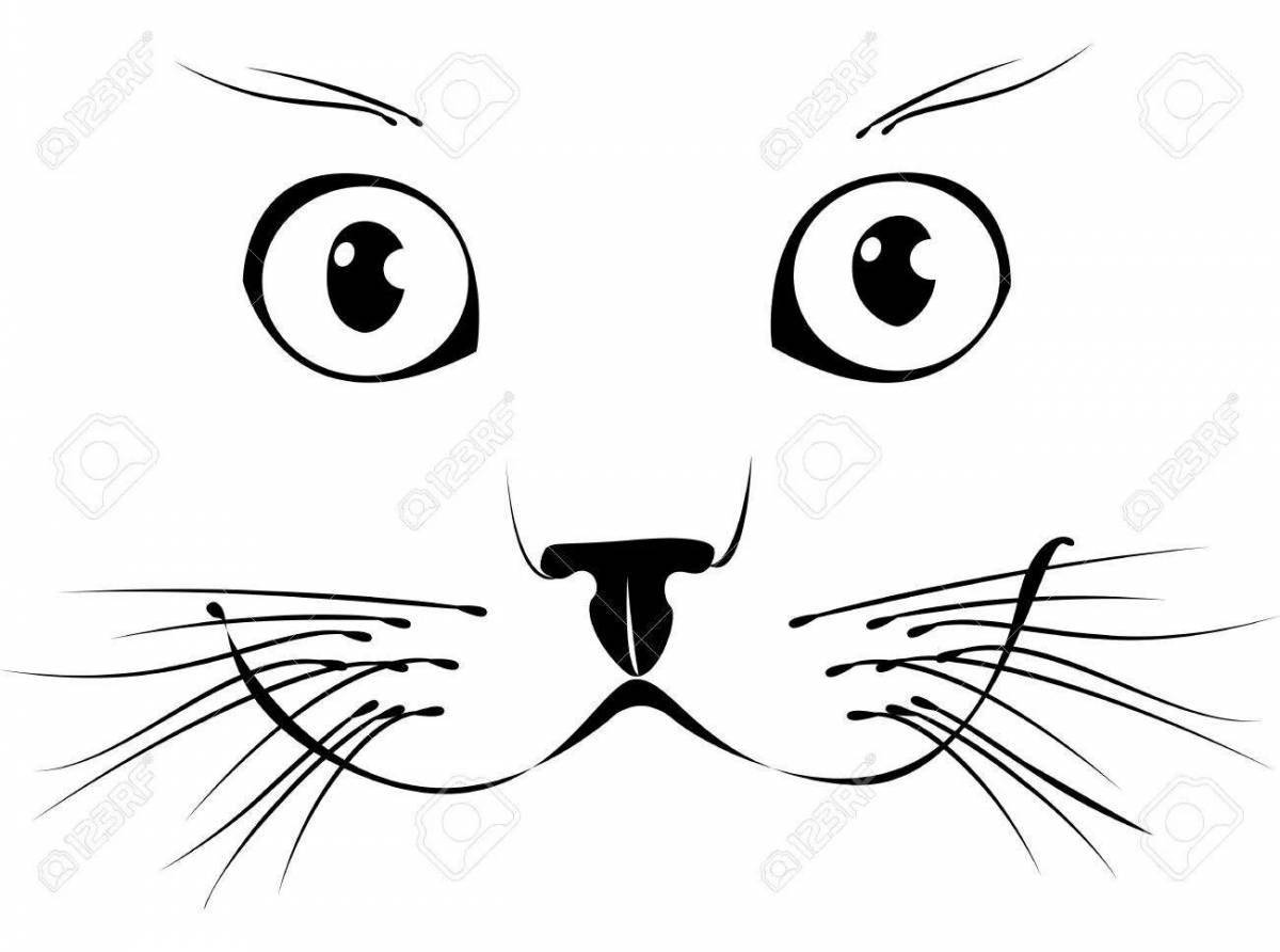 Раскраска мордочка кошки