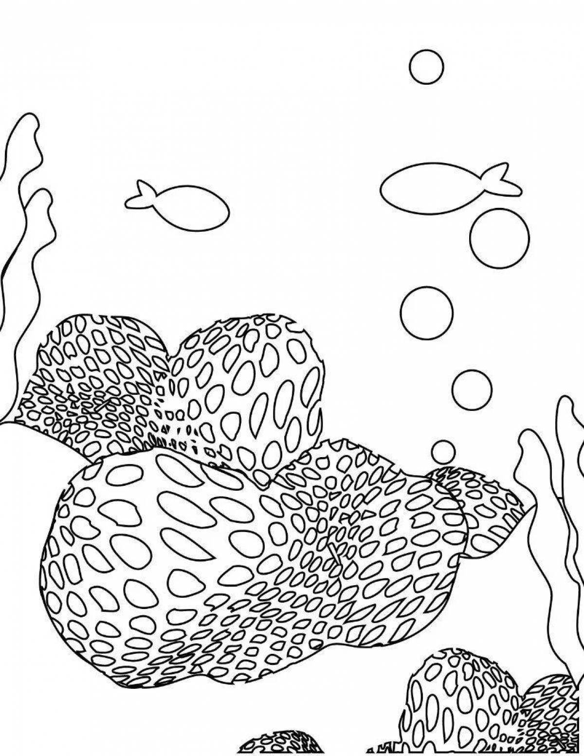 Majestic coral reef coloring page