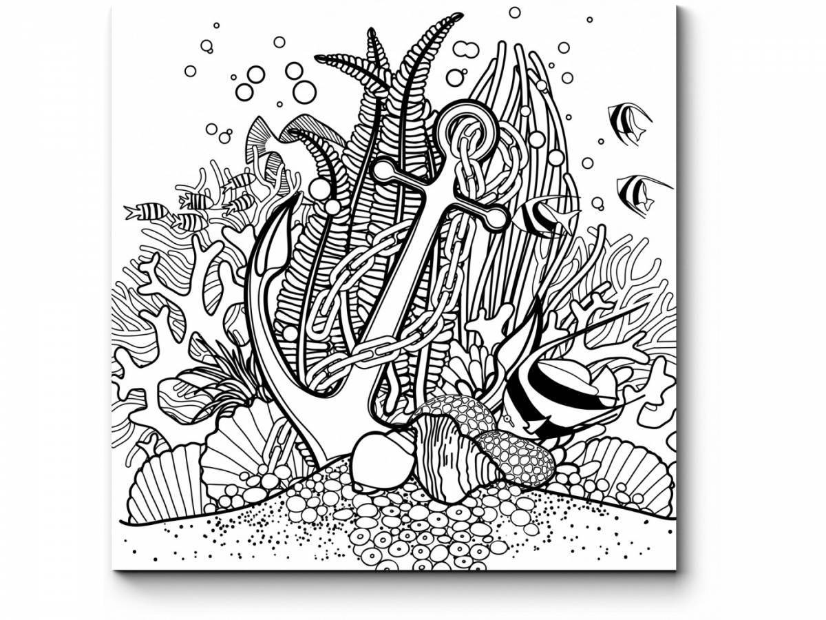 Coloring page magnificent coral reef