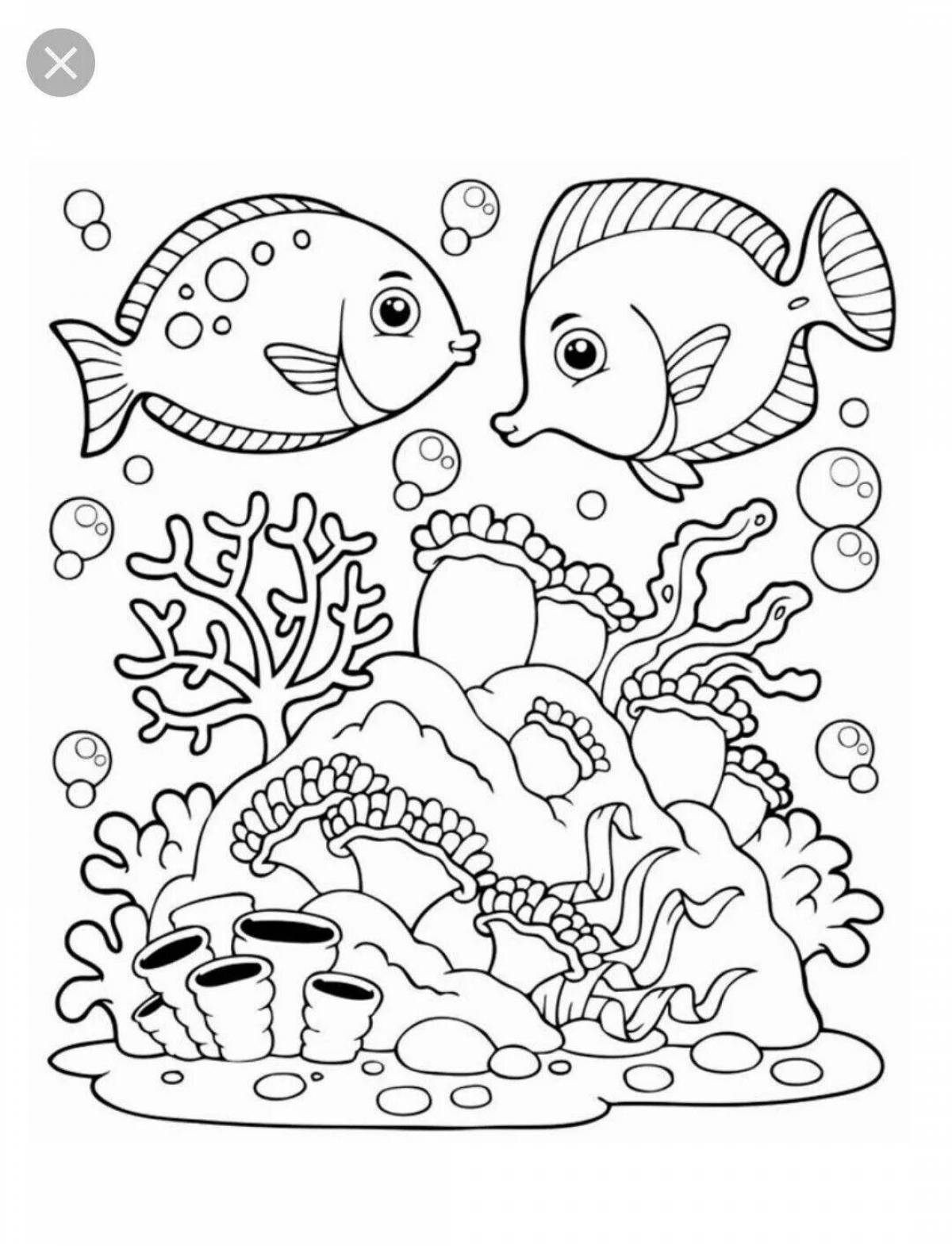 Amazing coloring pages of coral reefs
