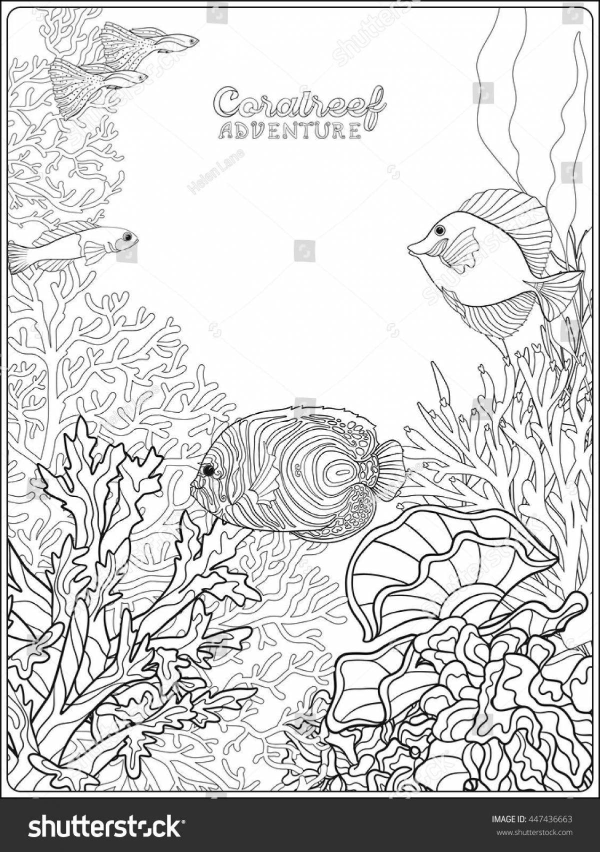 Exquisite coral reef coloring book