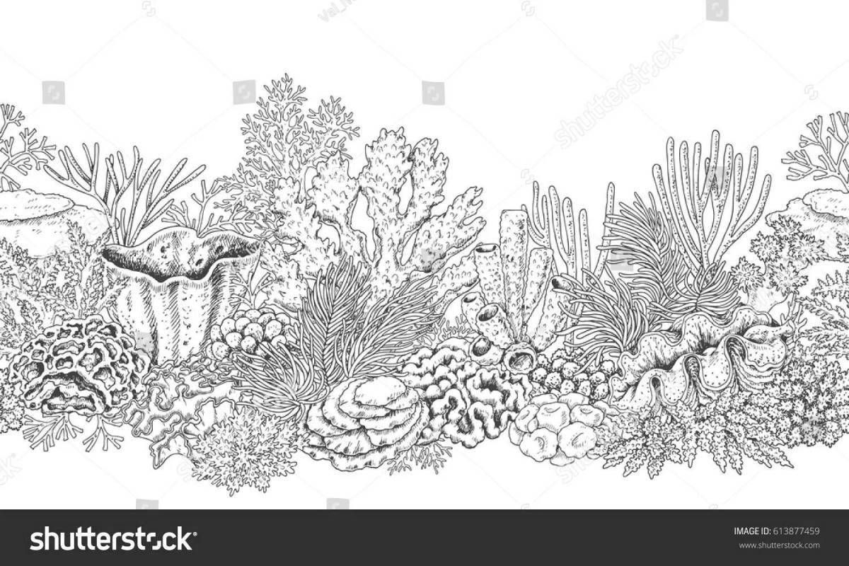 Colouring dreamy coral reef