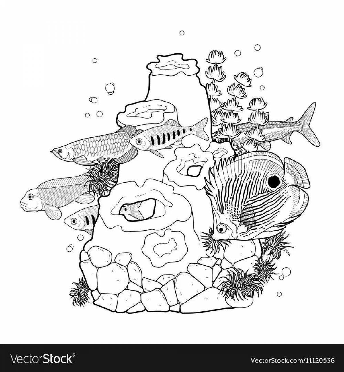 Coloring page lush coral reef