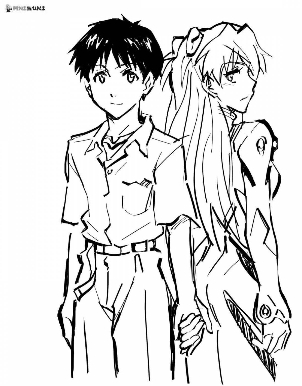 Glorious evangelion ray coloring page