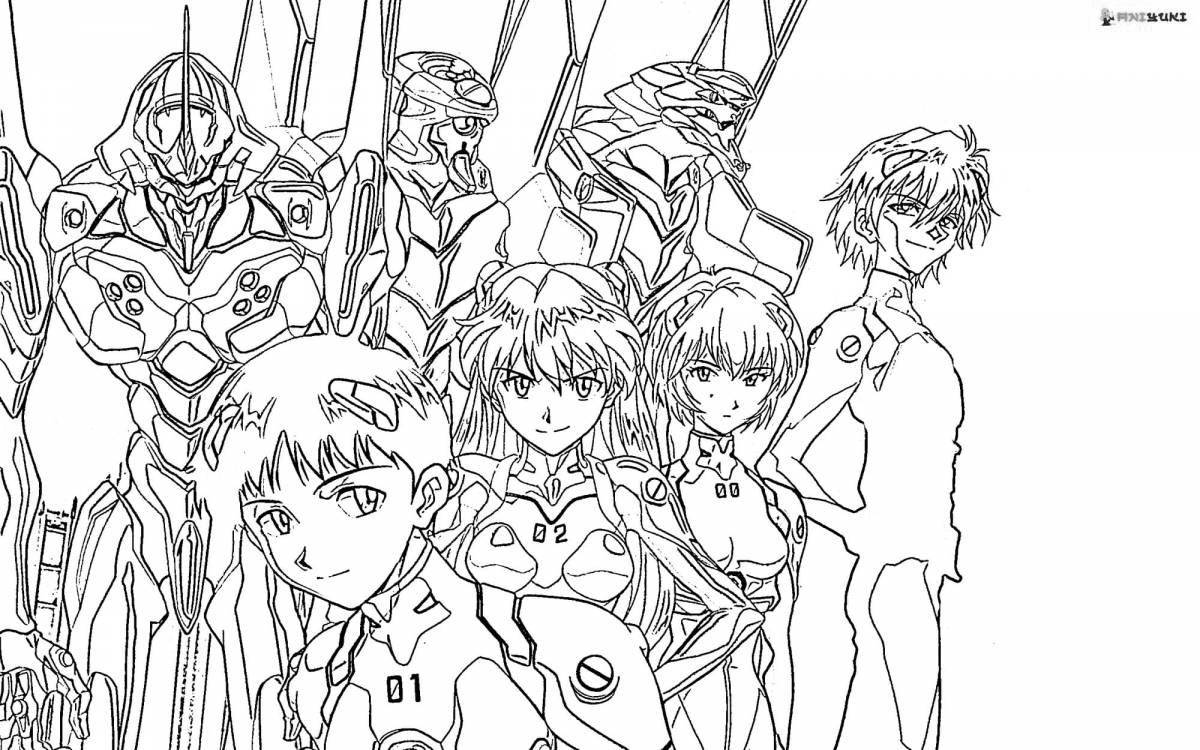 Majestic evangelion ray coloring page