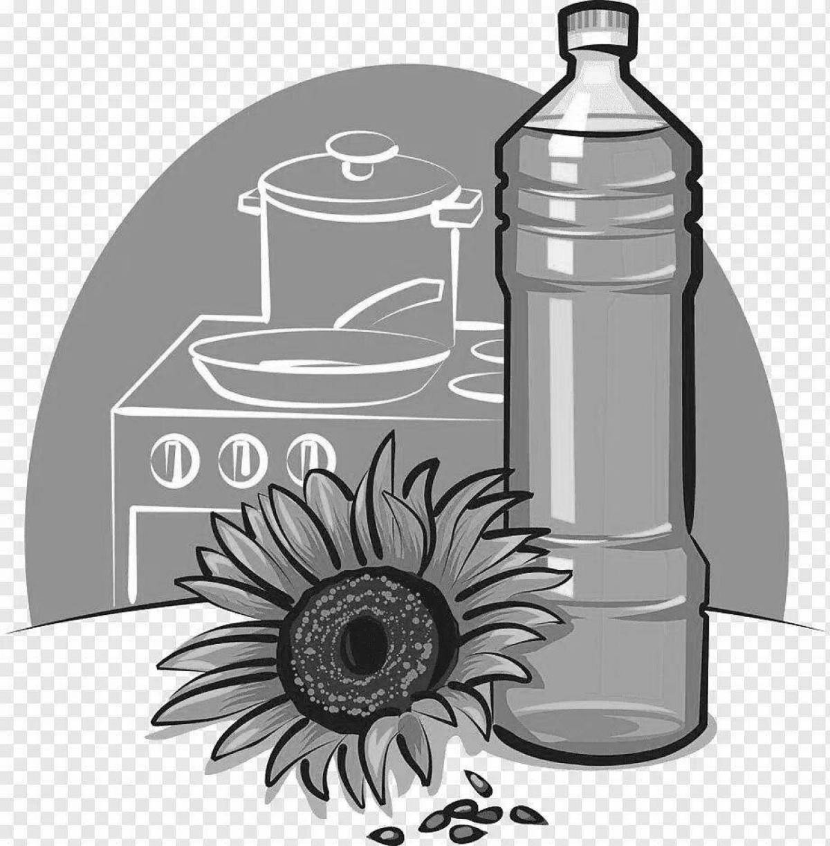 Tranquil coloring page vegetable oil