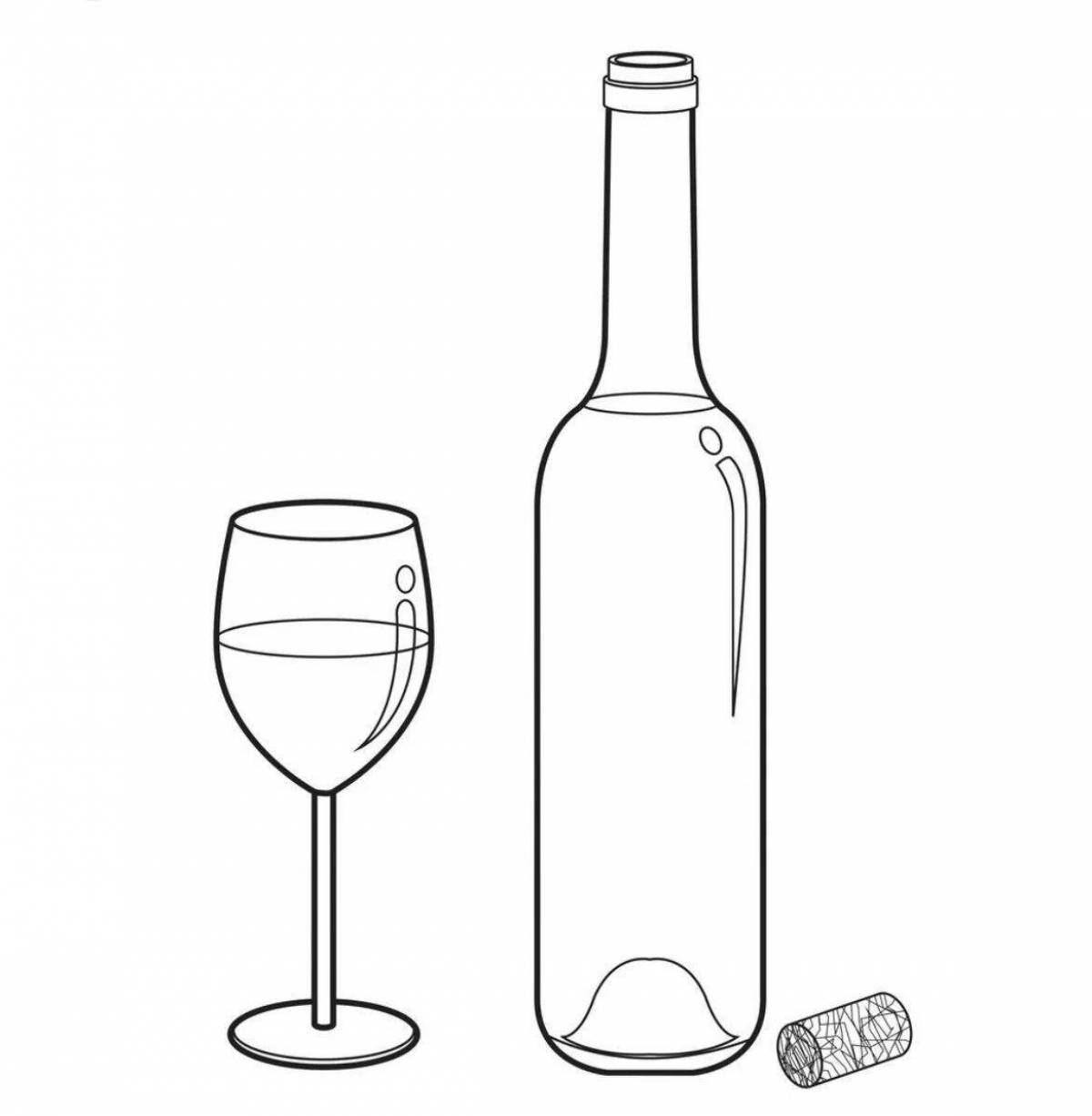 Wine bottle coloring page