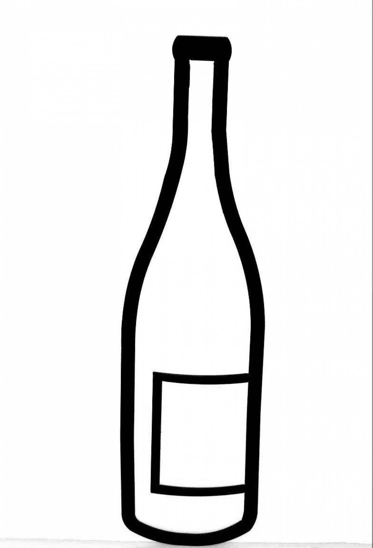 Привлекательная бутылка вина раскраска