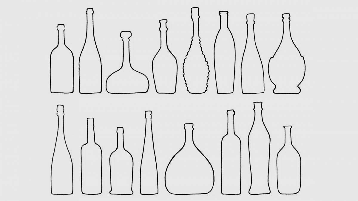 Coloring page delicious bottle of wine