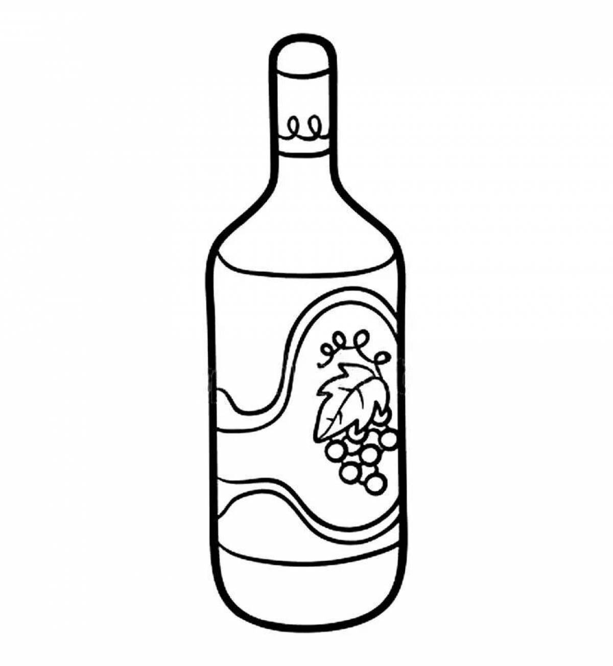 Coloring book big bottle of wine