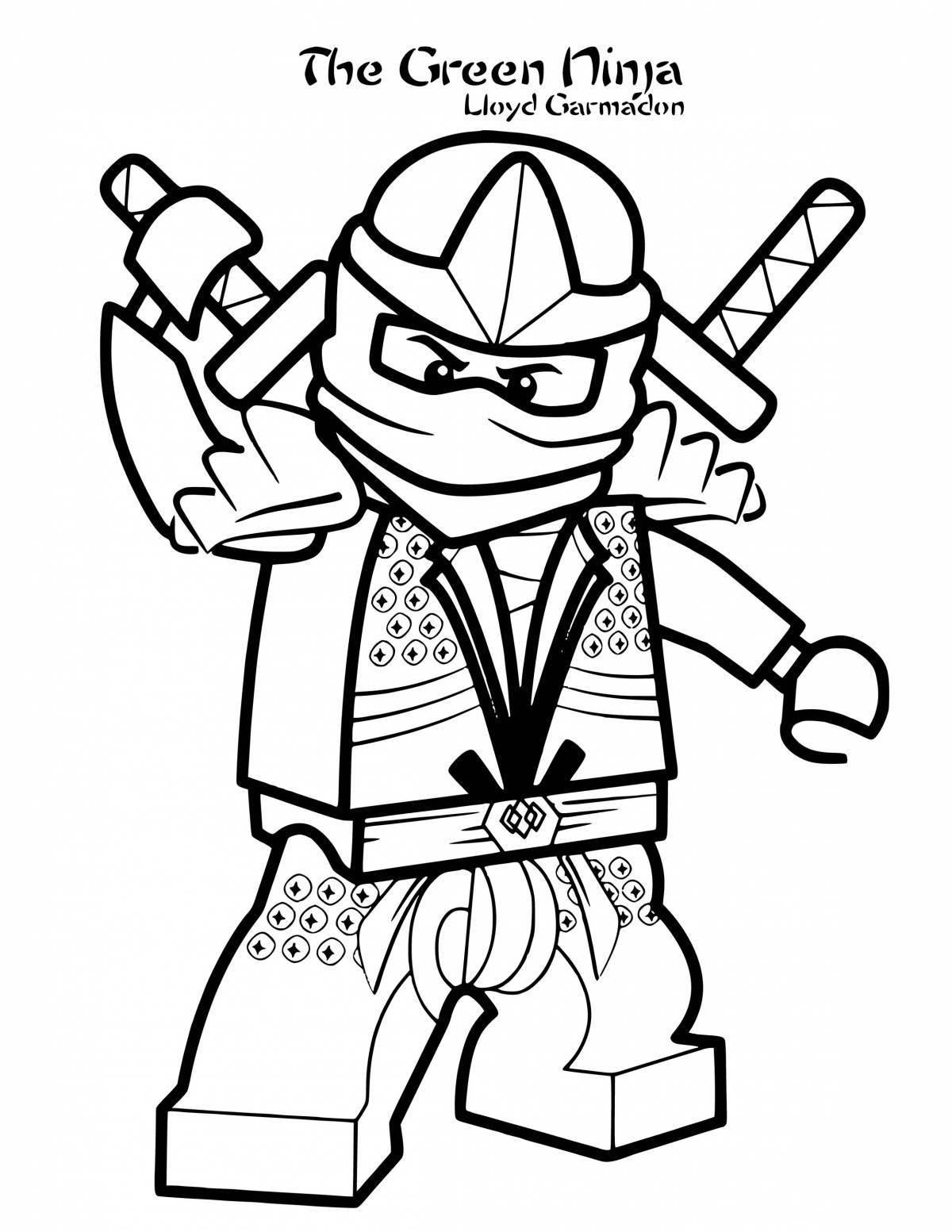 Glowing ninjago cole coloring page
