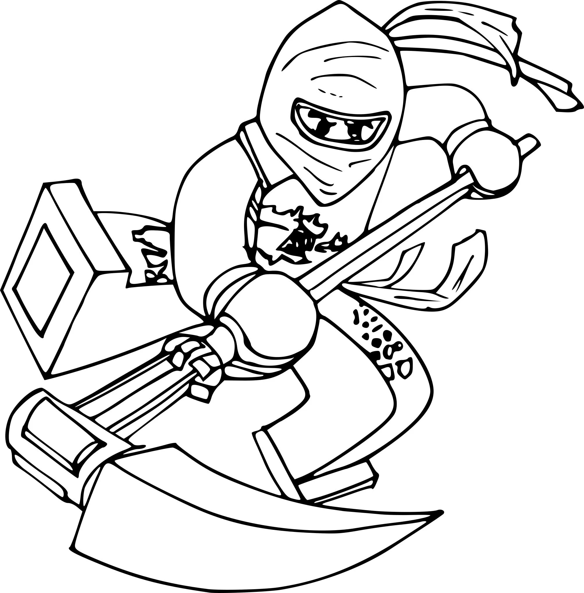 Attractive ninjago cole coloring page