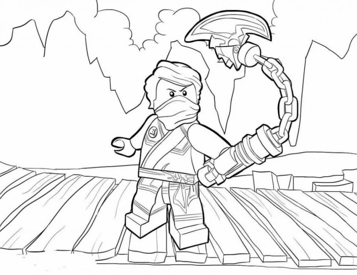 Funny ninjago cole coloring page