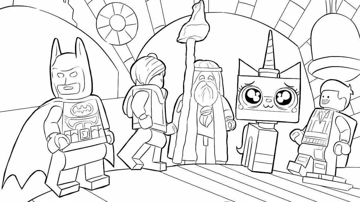 Vibrant lego unikitty coloring page