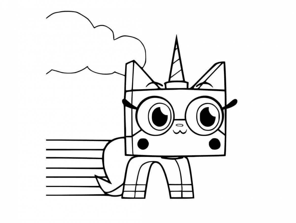 Playful lego unikitty coloring page