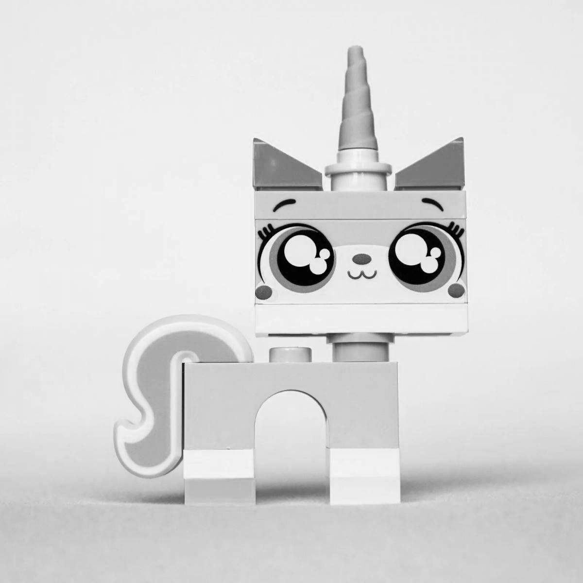 Adorable lego unikitty coloring page