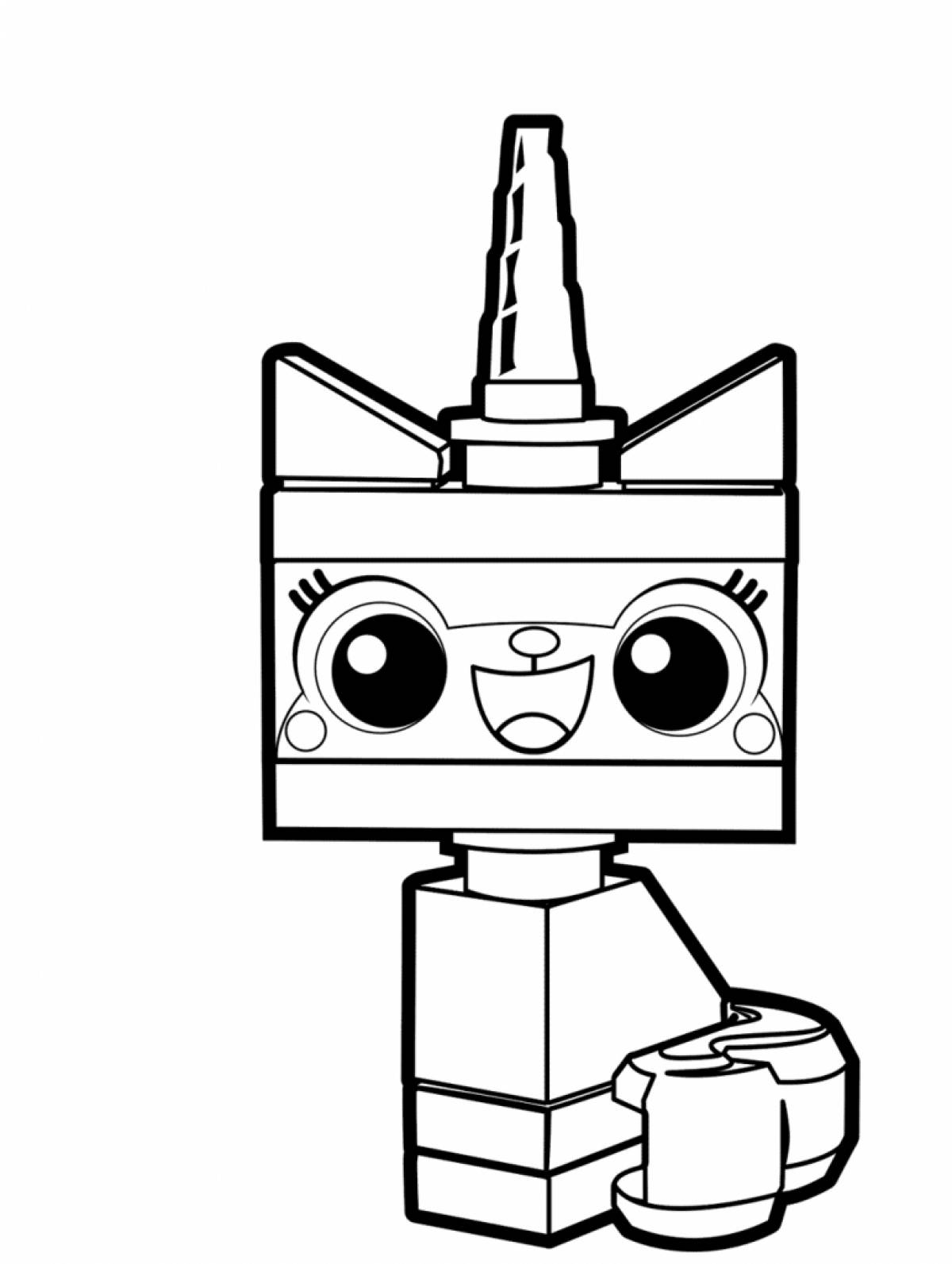 Color-splash unikitty lego coloring page