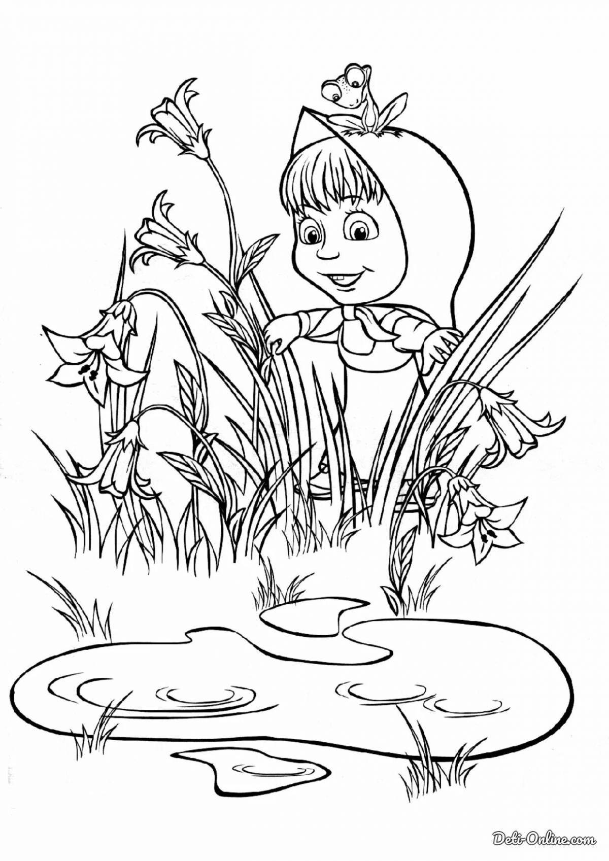 Coloring page charming Masha