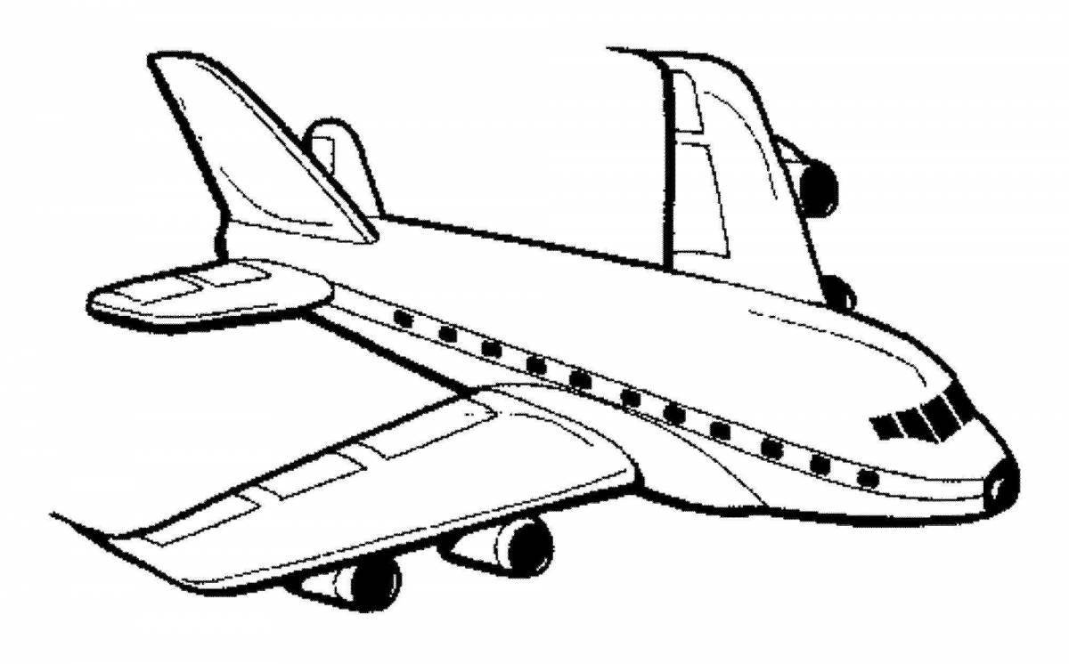 Яркая страница раскраски гражданской авиации
