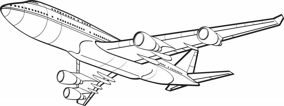 Анимированная страница раскраски гражданской авиации