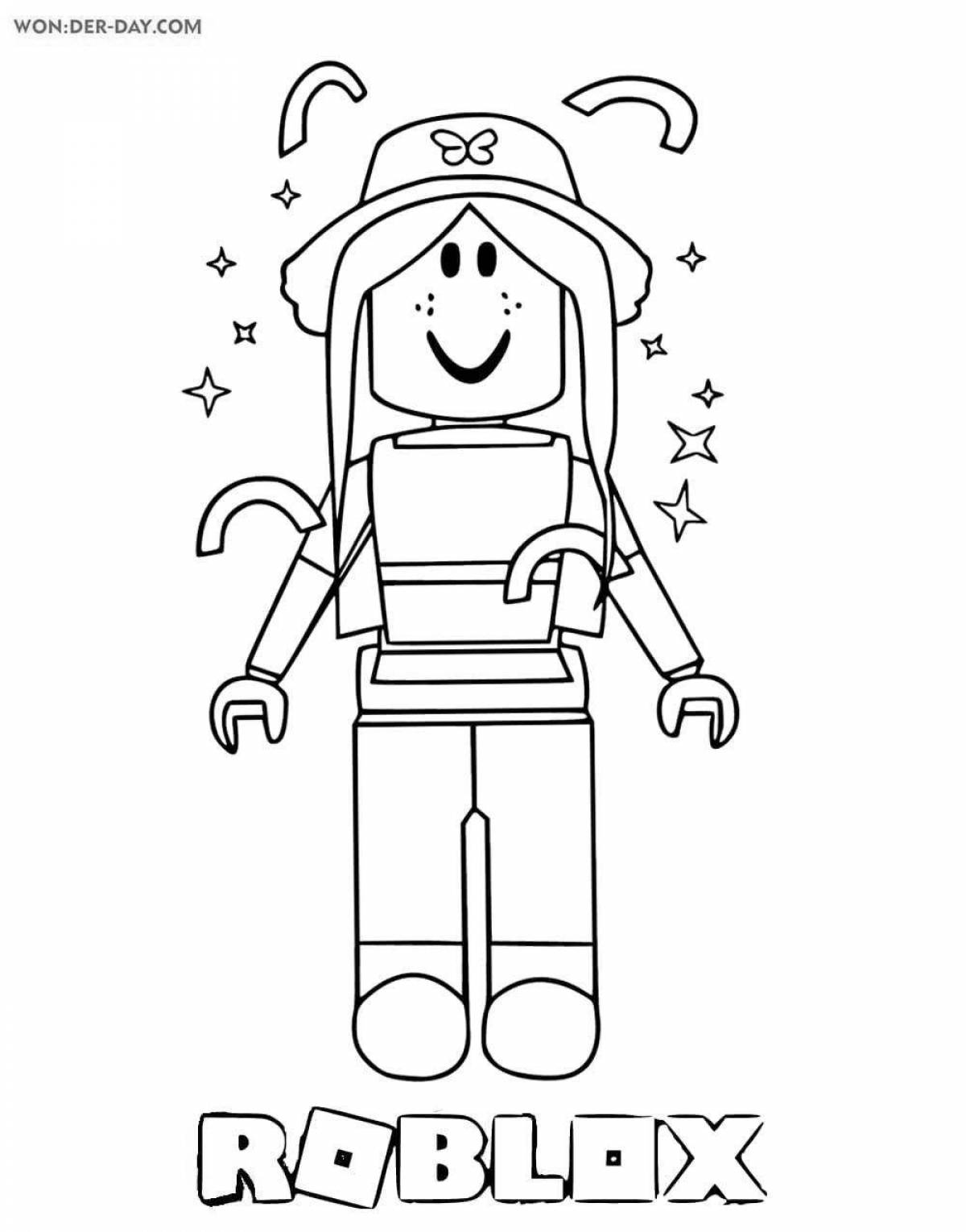 Colorful roblox printing coloring page