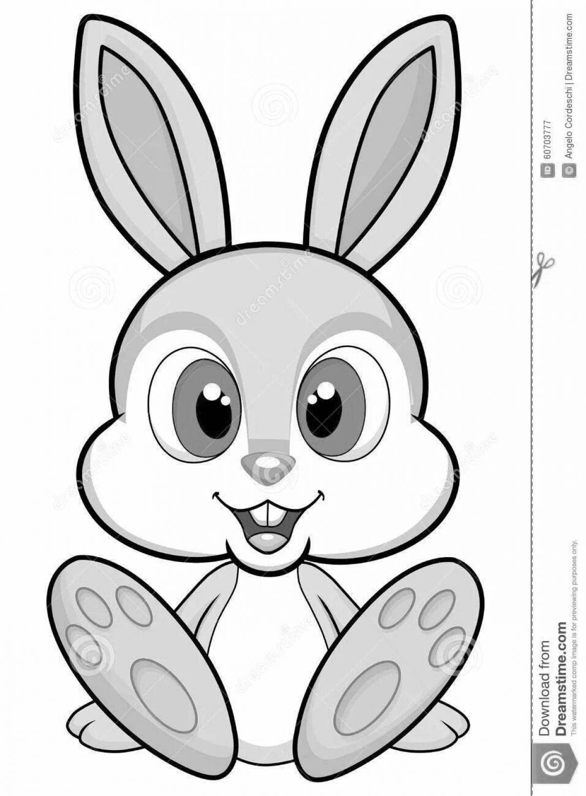 Playful hare coloring page