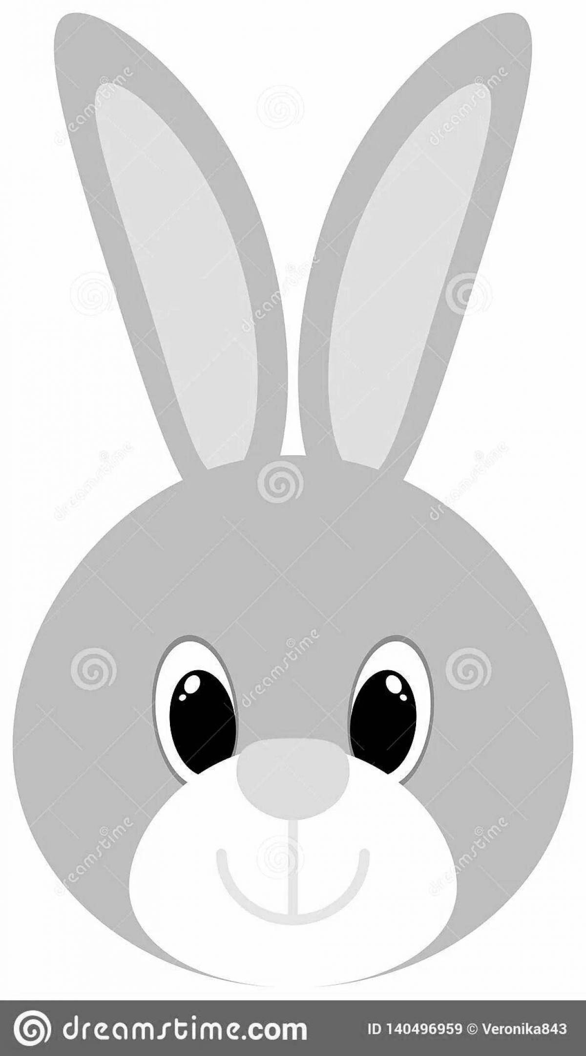 Living face of a hare coloring page