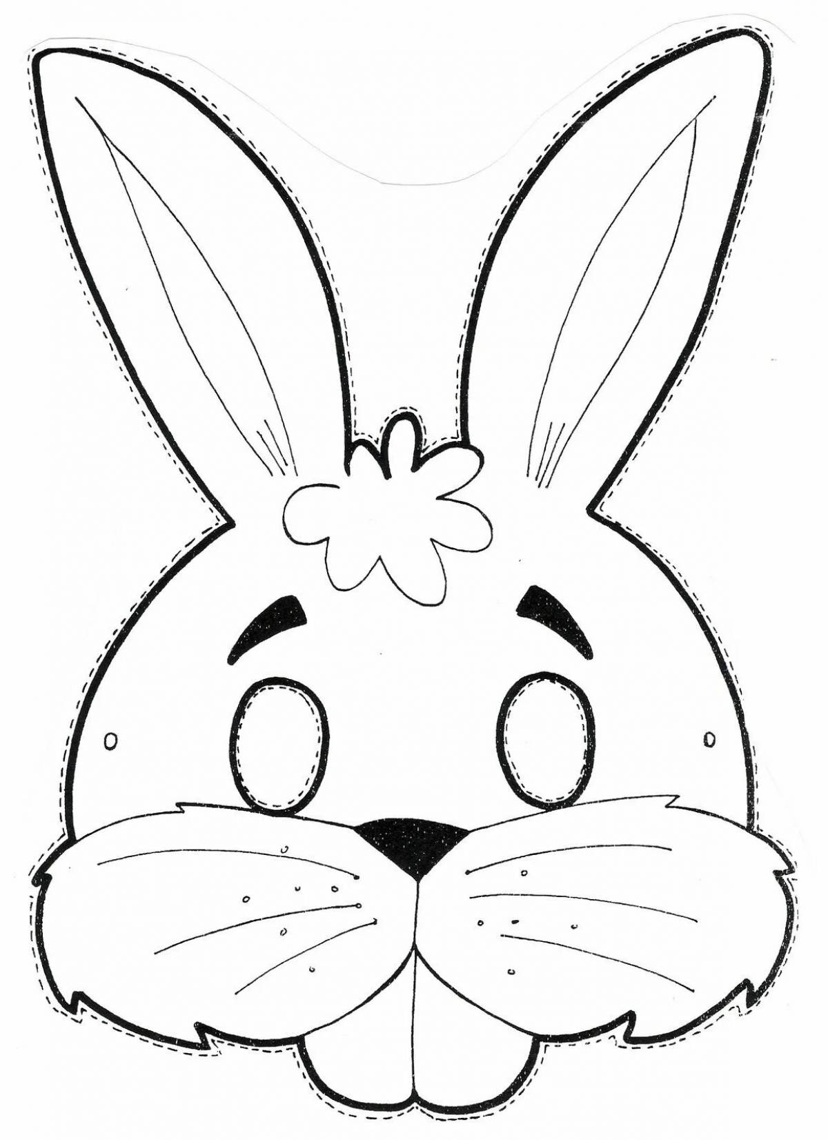Playable rabbit face coloring page