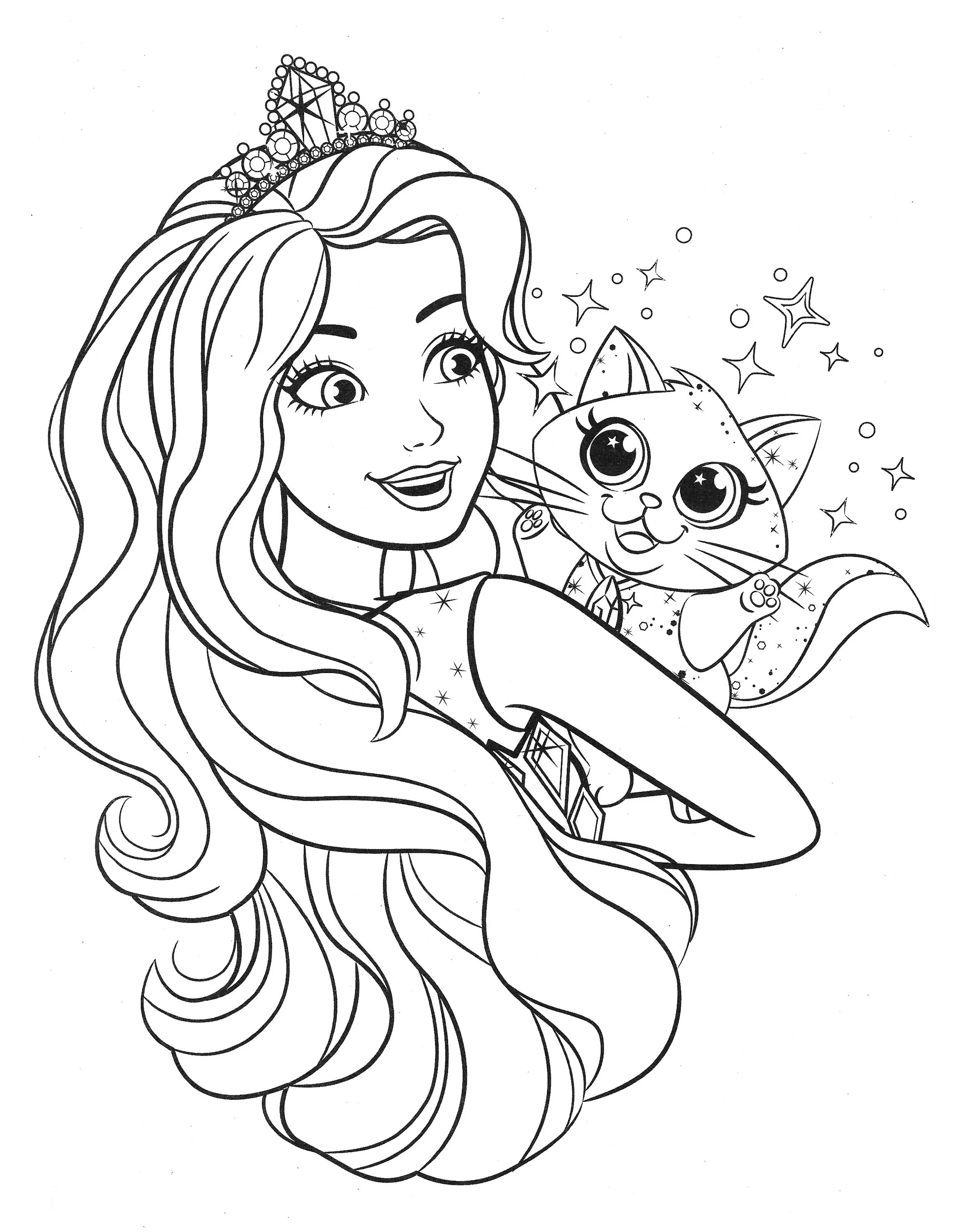 Dreamy coloring kitty princess