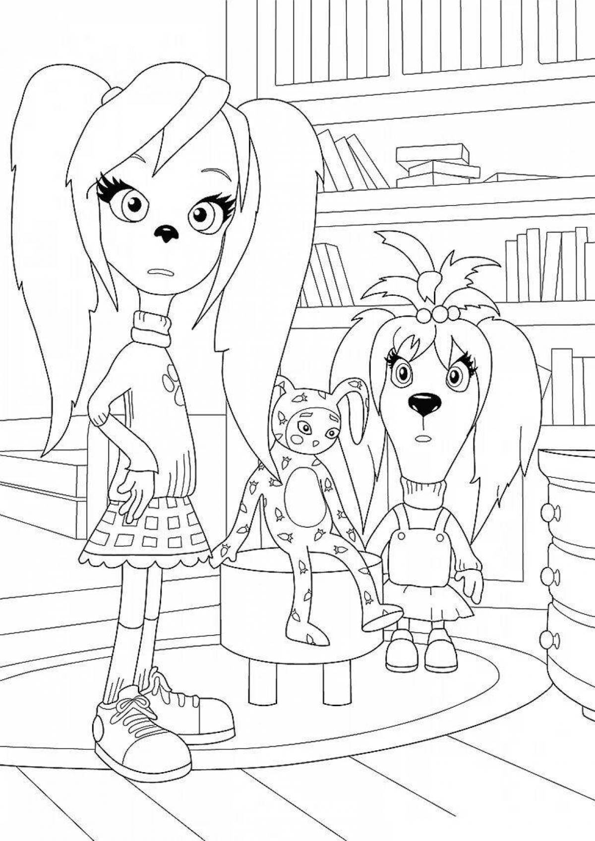 Coloring page charming barboskin kat